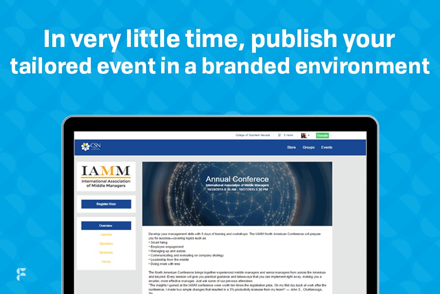 screenshot of Fonteva Events